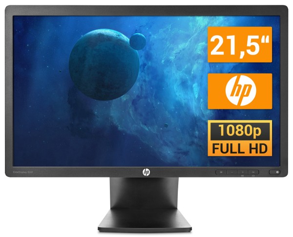 HP EliteDisplay E221 - 21,5 Zoll Full HD TFT Monitor - schwarz