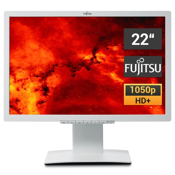 Fujitsu B22W-6 - 22 Zoll HD+ TFT Flachbildschirm Monitor - Lautsprecher - B-Ware - weiß / hellgrau